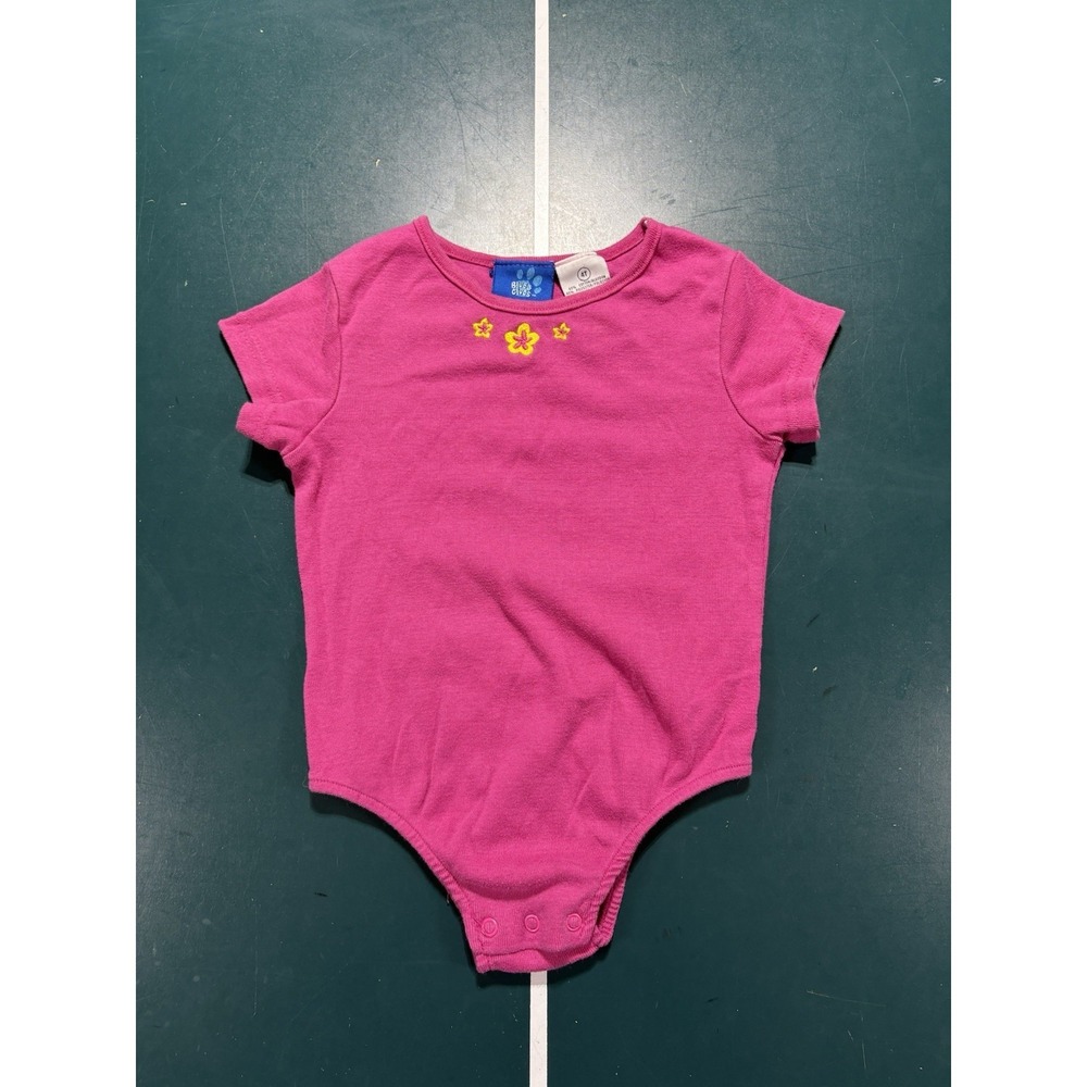 Vintage Blues Clues Overalls Set Girls 4T Pink Denim Shorts Shortalls Rare - Picture 4 of 13
